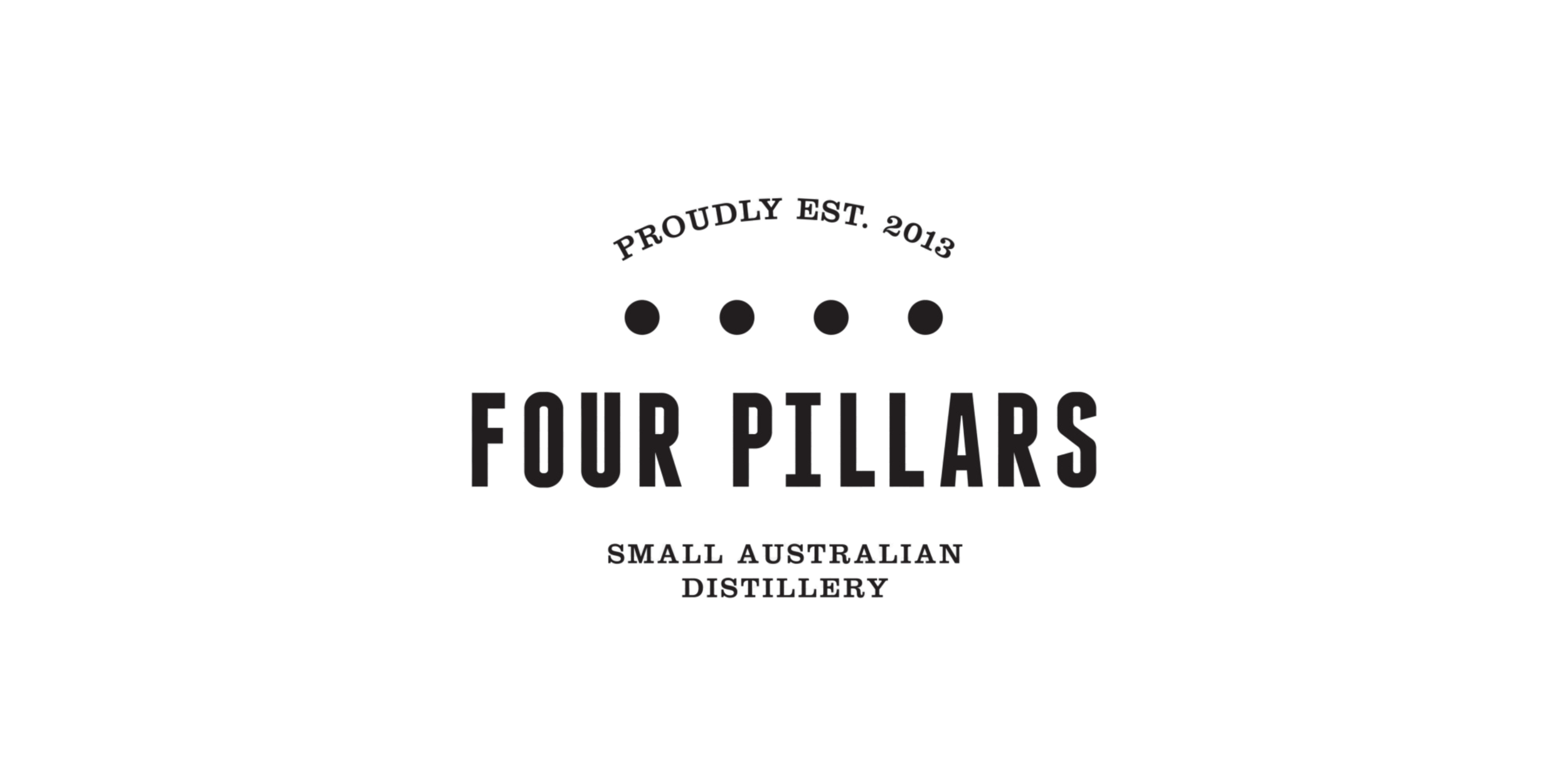 Logo of Four Pillars, a small Australian distillery, established in 2013.