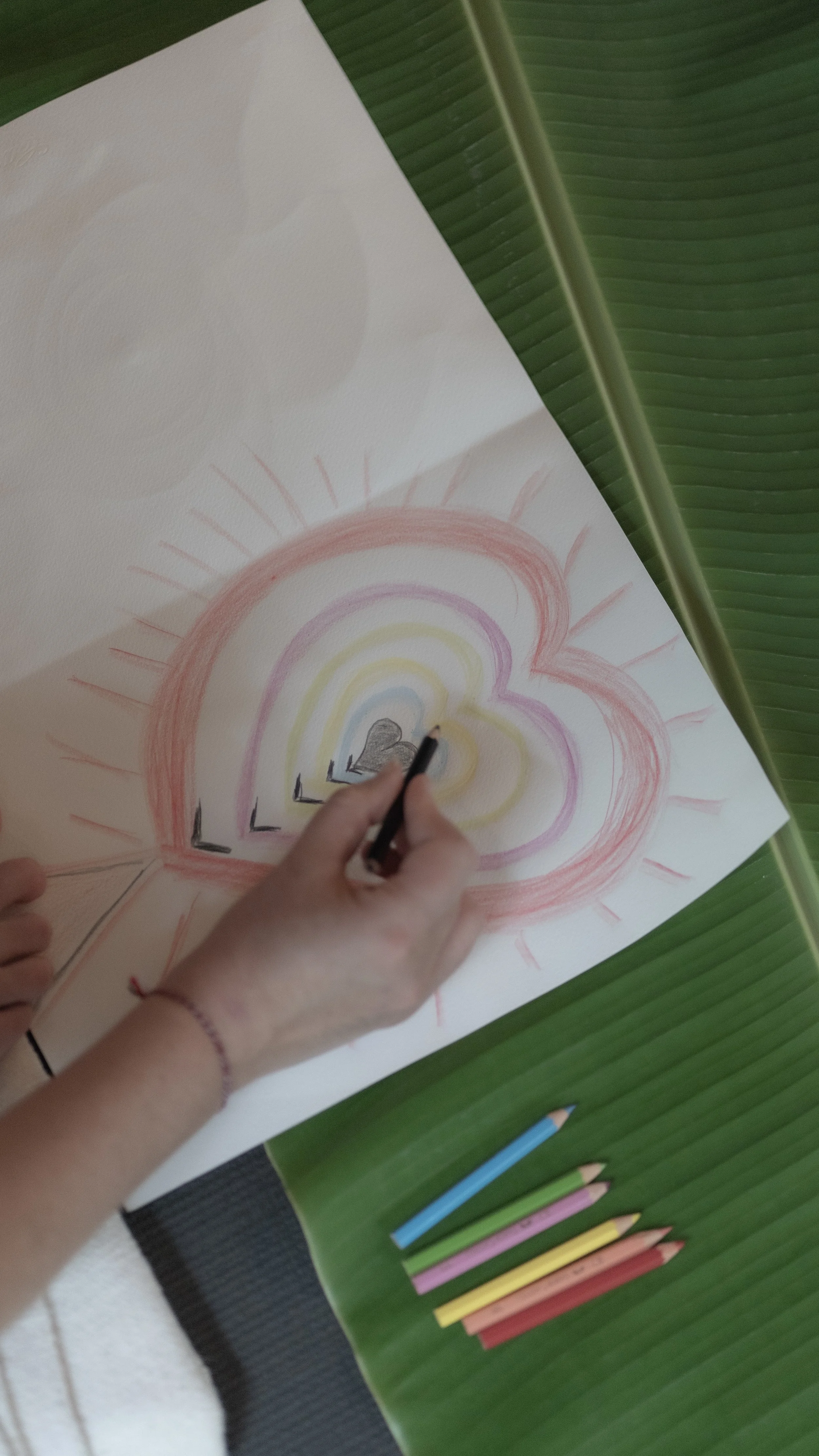 art therapy drawing at a retreat, mindfulness, yoga, art therapy