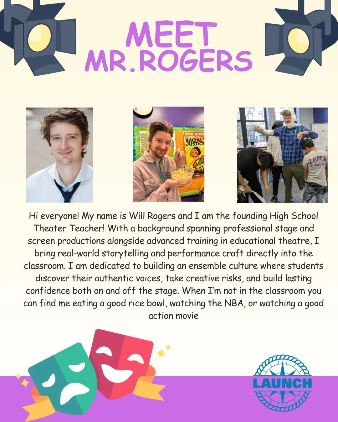 5 DAYS until the first day of school! 🎉📚

Let&rsquo;s get to know Mr. Rogers! 👋🍎

Here&rsquo;s a little about him as we get ready to kick off an amazing school year! We&rsquo;re so excited to have him as part of our school community. 💜

Stay tun