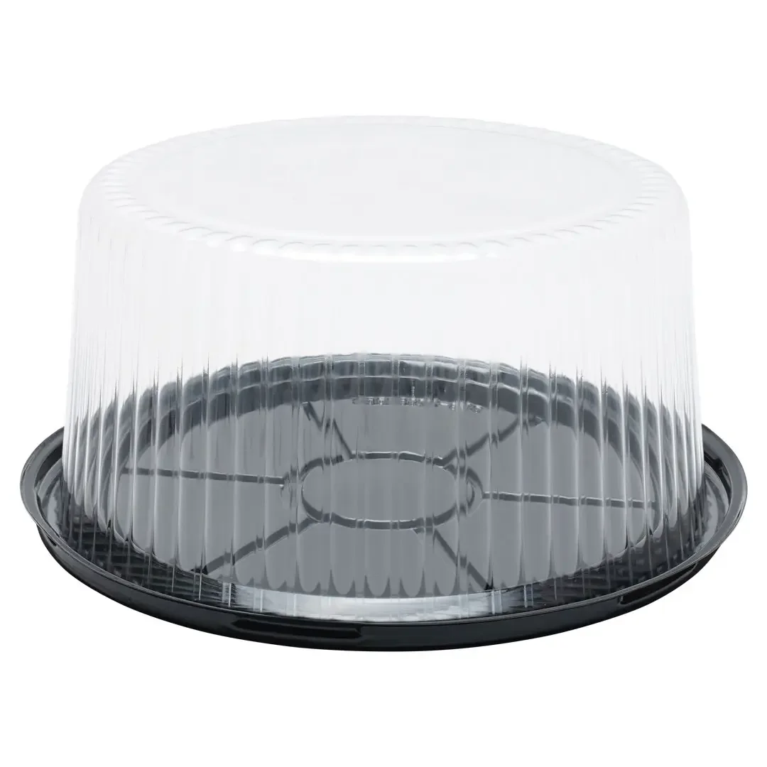 Black Tray Domed Lid Cake Container