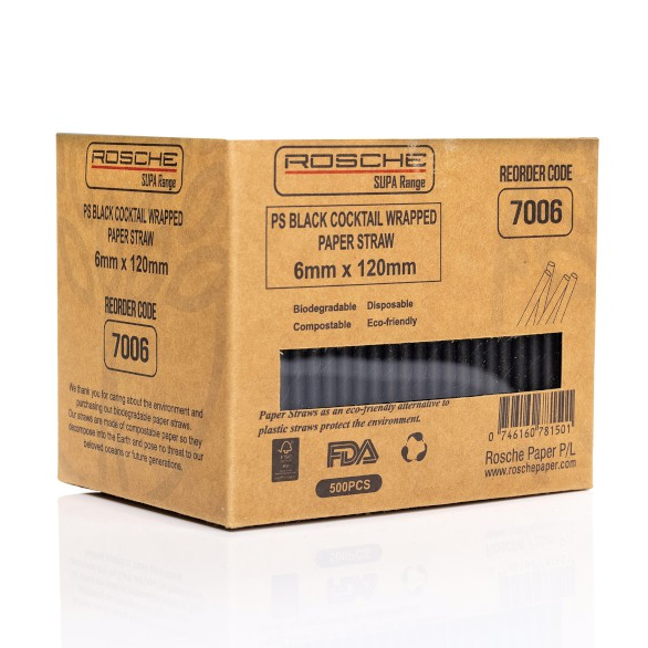 8mm White Paper Straw