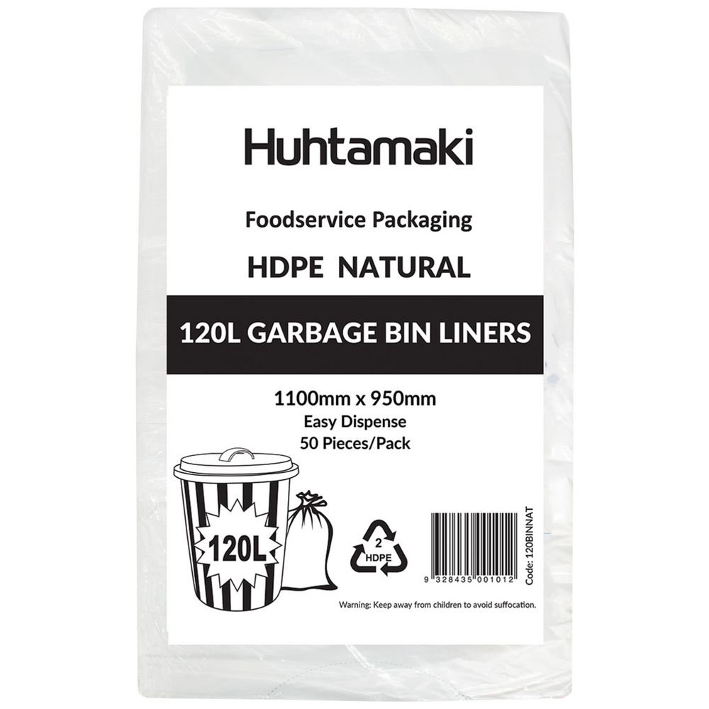 120L Natural HDPE Garbage Bin Liners