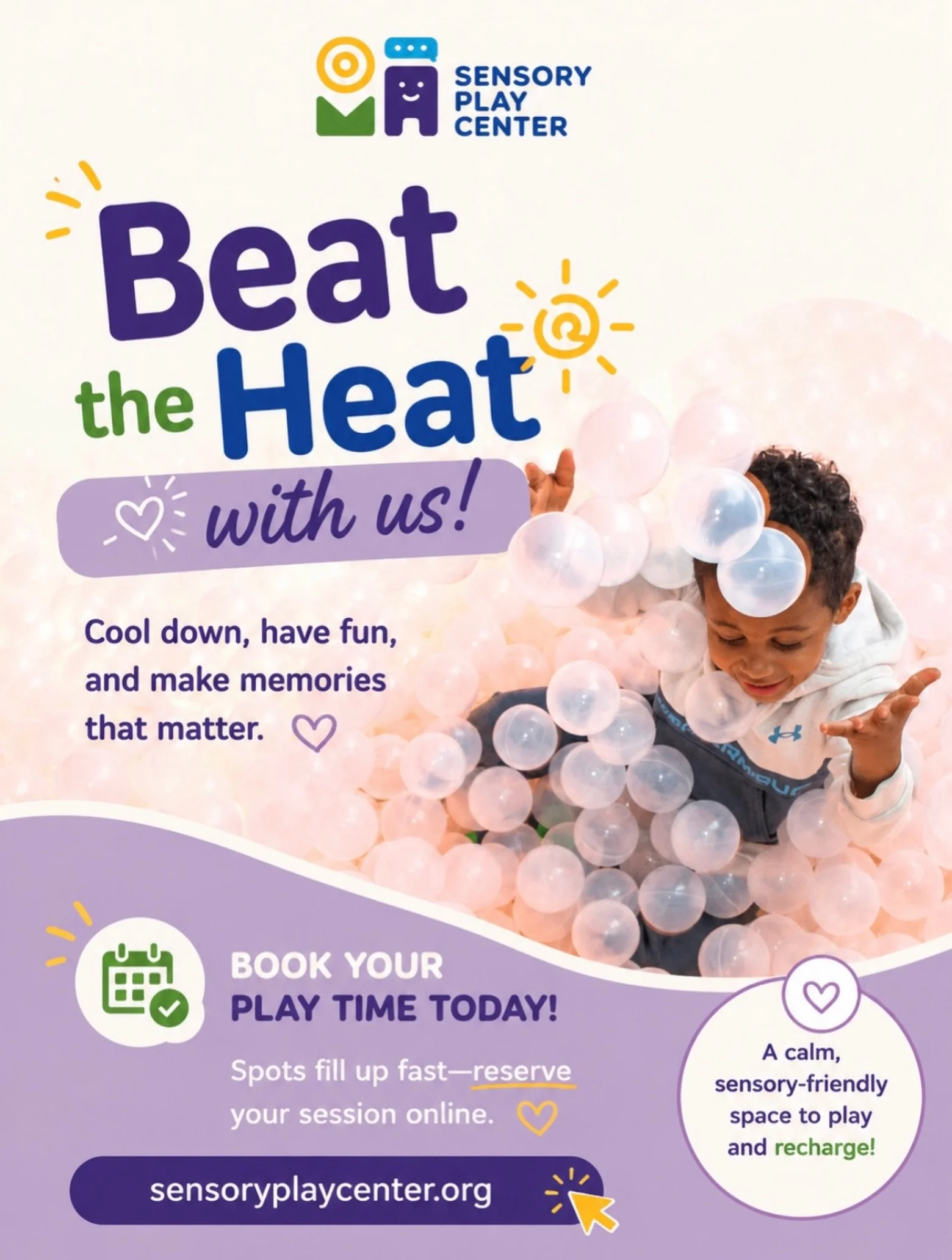 Outside: 🥵🫠☀️

Inside SPC: 💛❄️🥹

When the heat is too much (for you AND the kids), come escape with us. Cool, calm, and SO ready to play. 

Book your spot before they&rsquo;re gone &rarr; sensoryplaycenter.org

#SensoryPlayCenter #SheltonCT #Beat