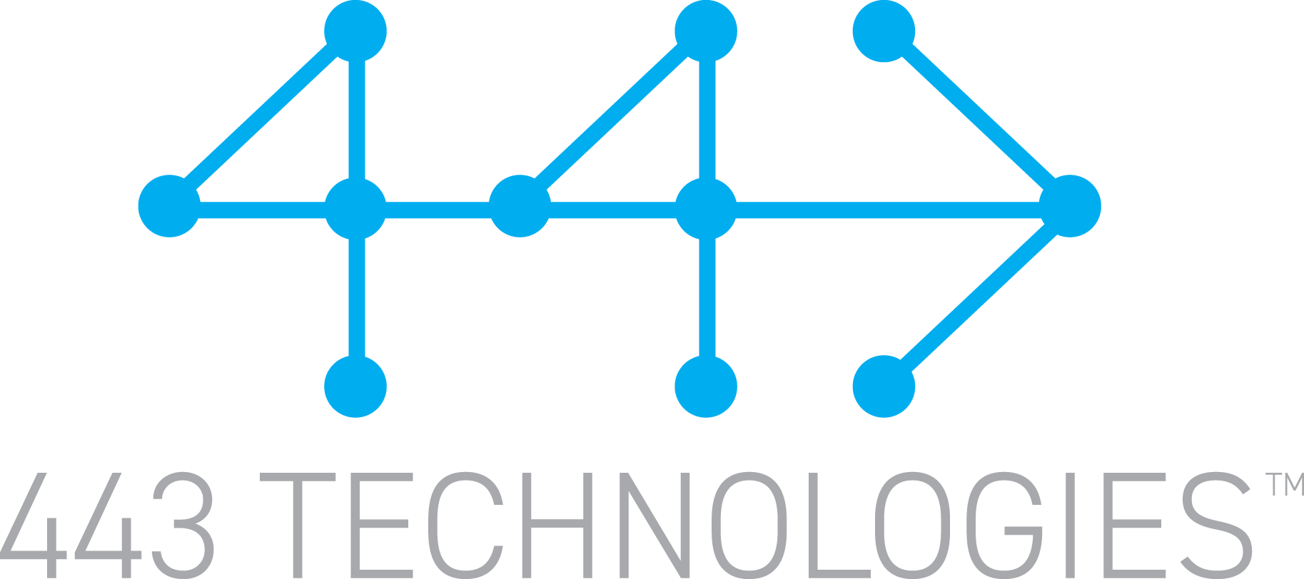 Logo of 443 Technologies showing a blue network diagram and the text '443 Technologies' beneath it.