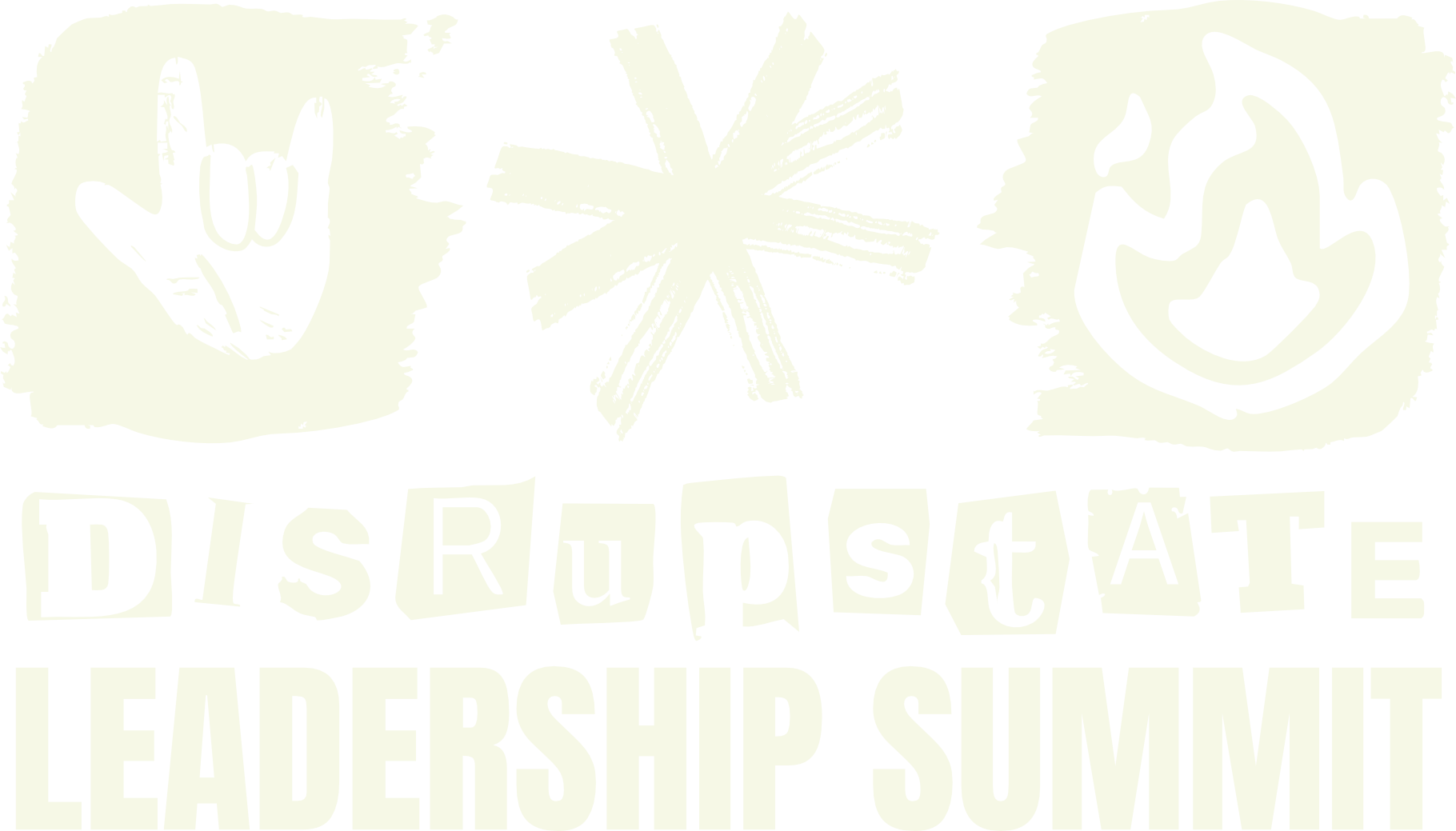 white logo for Disrupstate Leadership summit Adirondack retreat