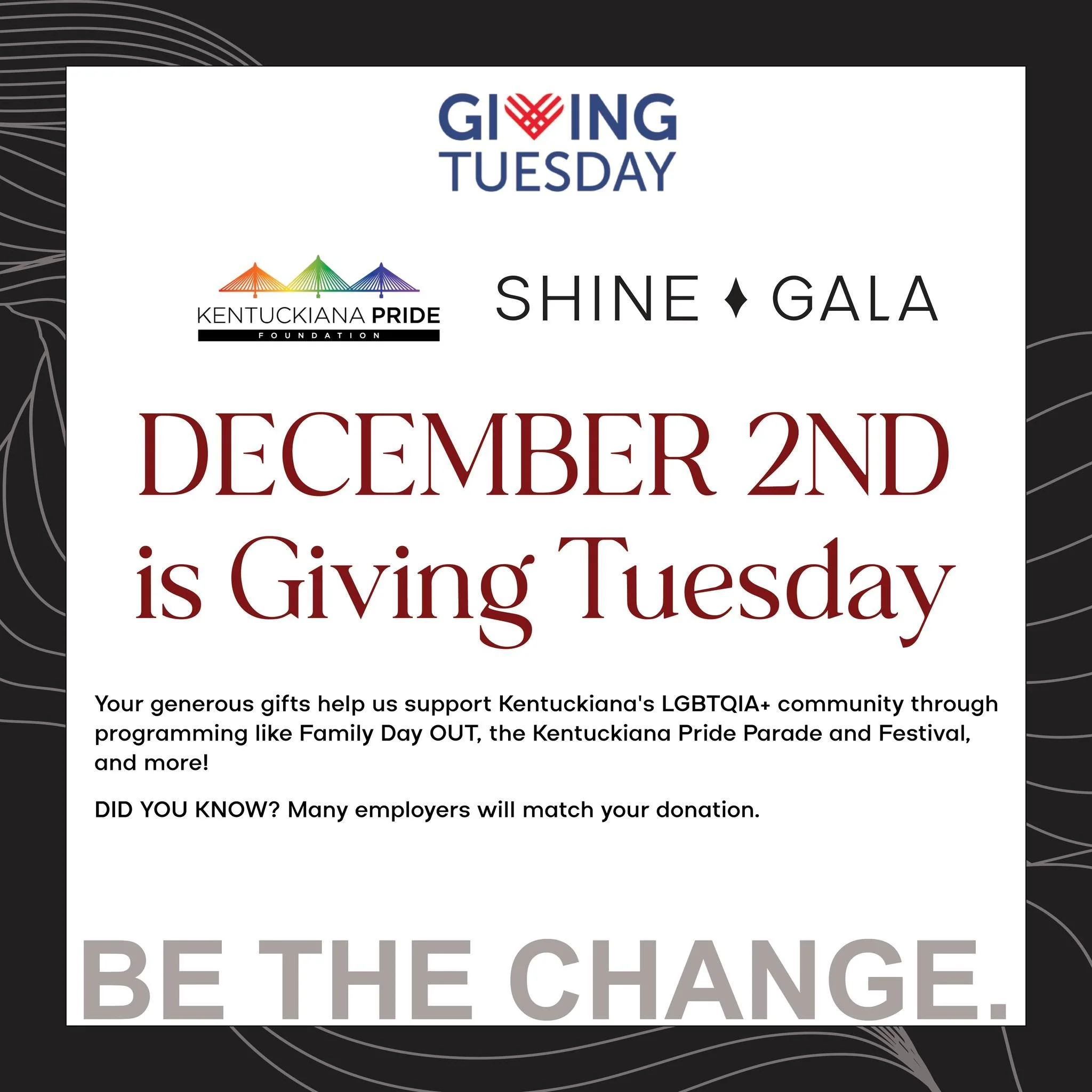 Dear Community,

@kentuckianapride is reaching out to you this holiday season and in support of #GivingTuesday
 
We are dedicated to fostering an inclusive and vibrant city for everyone. We rely on #community #support to achieve this goal.
 
How do w