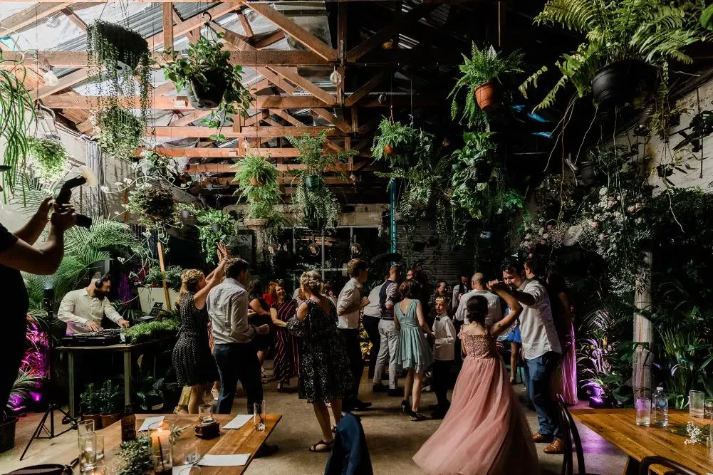 Wedding DJ playing a reception at Glasshaus Inside Cremorne Melbourne