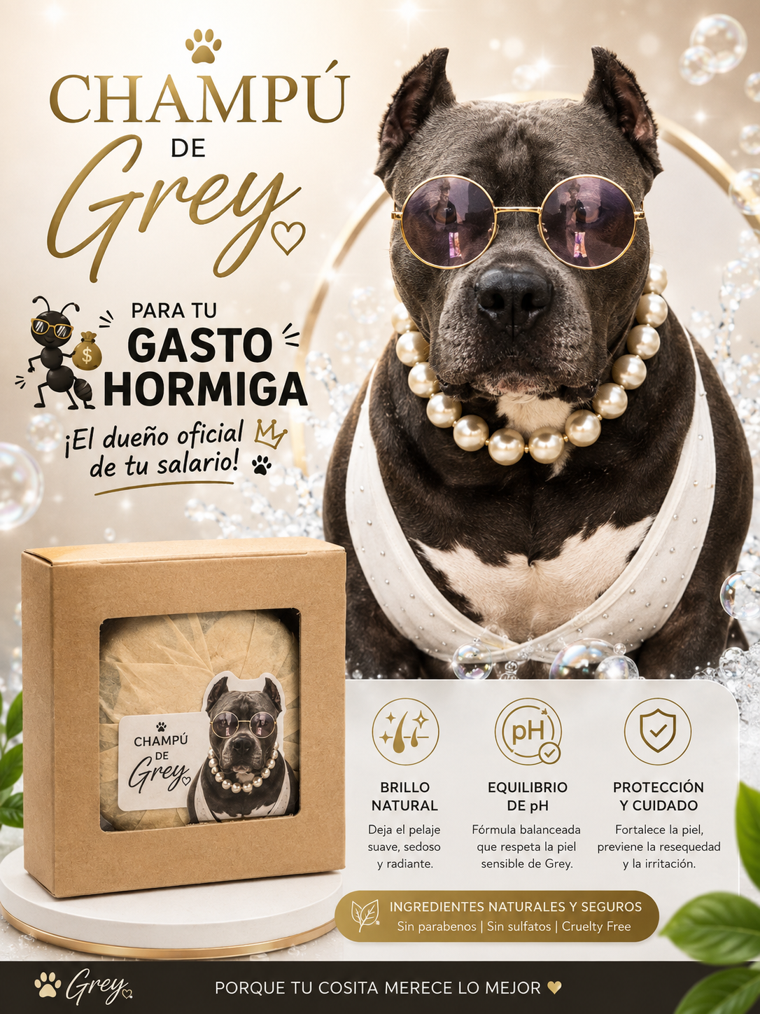 Gray Shampoo Dog