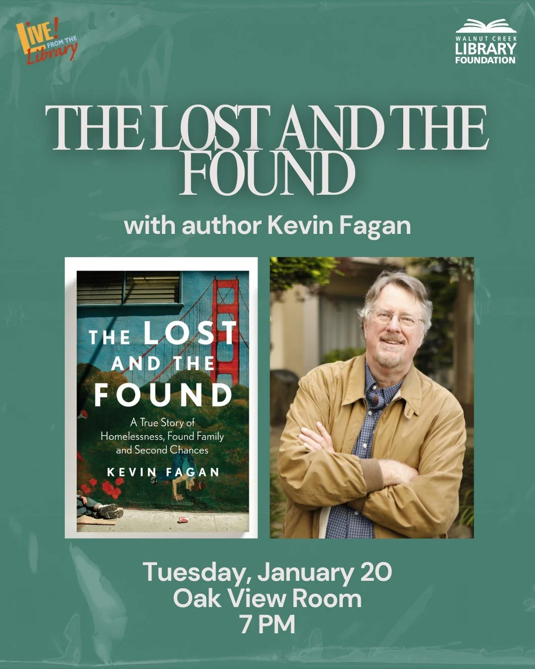 Fagan's riveting book dives into the real lives of people living on the streets, shining a spotlight on the moral side of this American crisis and giving voice to its victims. 

Join us for a program with former Contra Costa Times editor Lisa Wrenn a