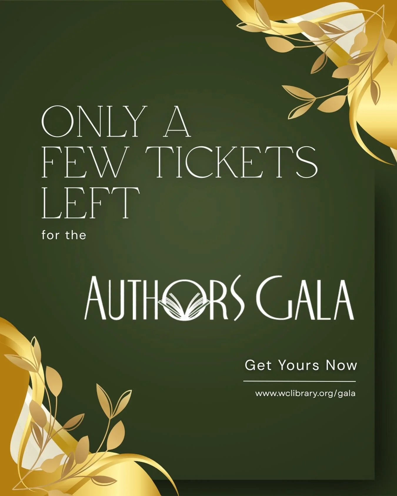 Only a few tickets remain for this year&rsquo;s Authors Gala.
It&rsquo;s shaping up to be a special evening of great authors, thoughtful conversation, and community, and we&rsquo;d love to have you with us.
Get your tickets now before they&rsquo;re g