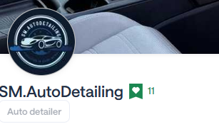 Logo of SM Auto Detailing featuring a stylized car and the company name.