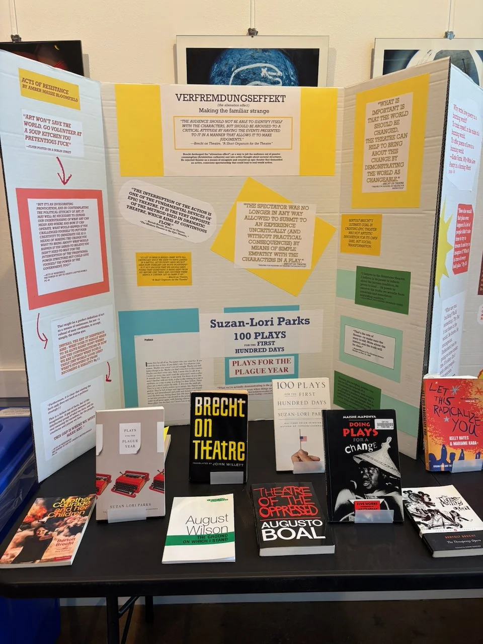 One in a series of displays giving just a sample of how theatre and resistance are forever intertwined.