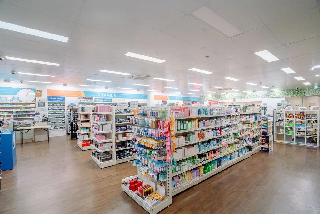 Inside the store at Chinatown Pharmacy in Broome showcasing a range of medical products.