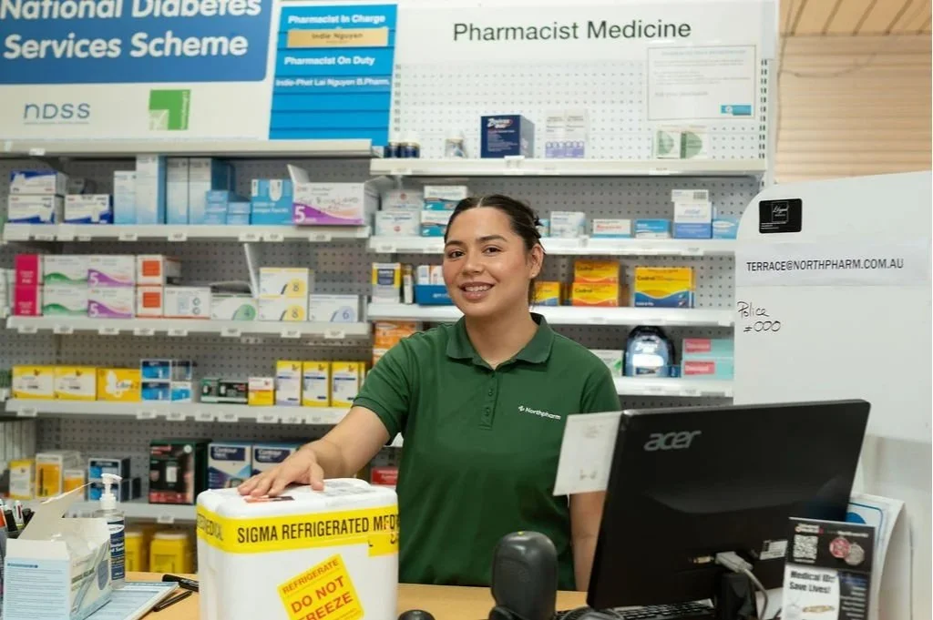 Georgina ensuring orders are ready to go