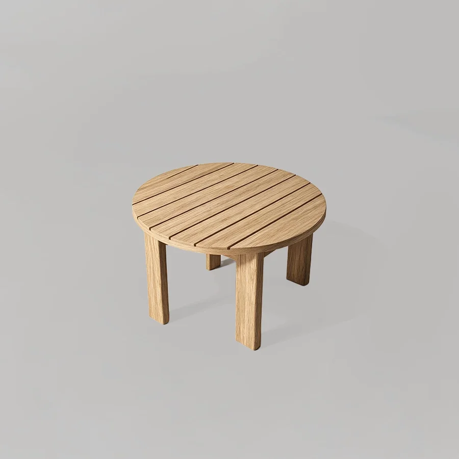 Arsa Round Coffee Table — Wood Top Table