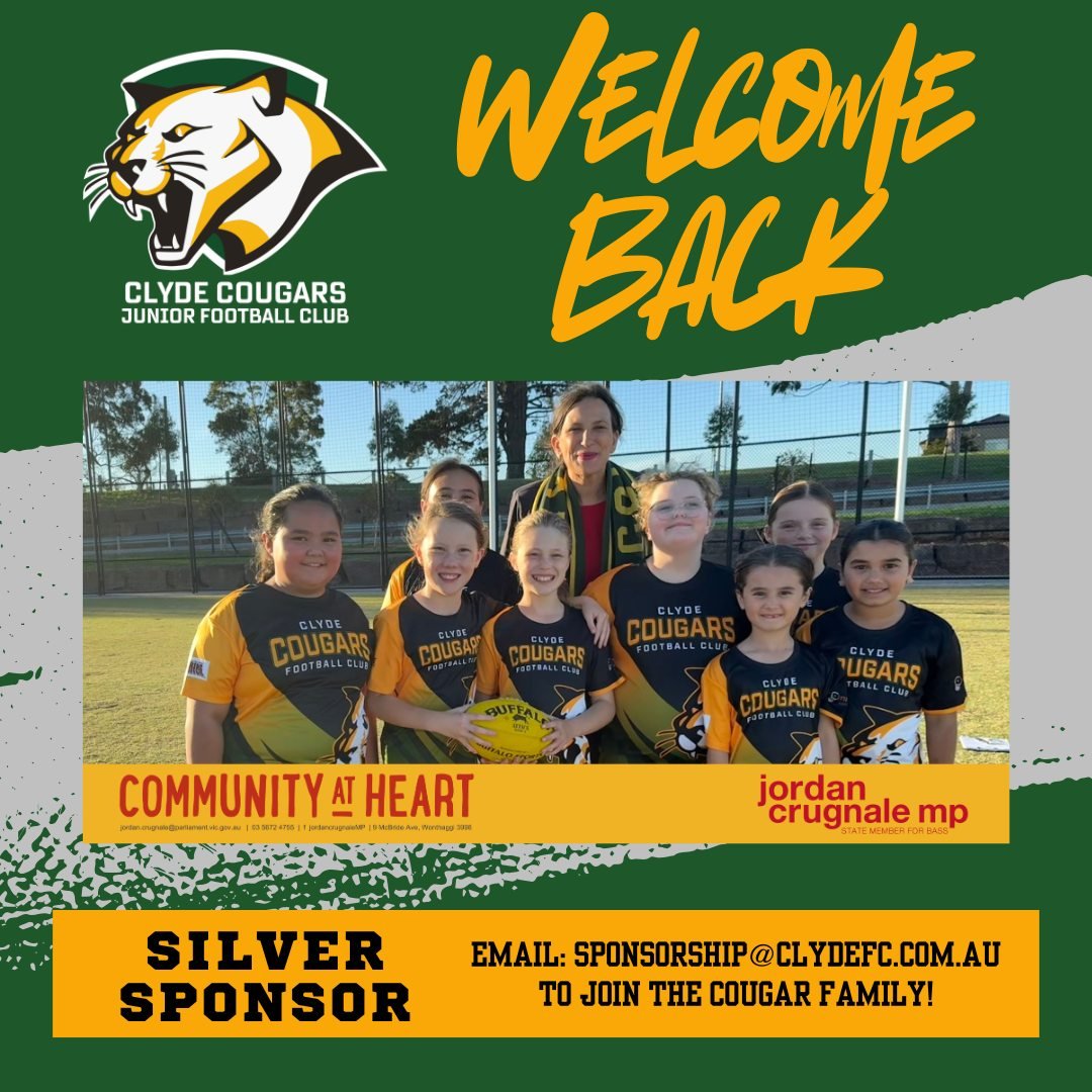 💚🖤 WELCOME BACK, JORDAN CRUGNALE MP! 🖤💚

We&rsquo;re proud to welcome @jordancrugnalemp  back as a Silver Sponsor of the Clyde Cougars for another season!

Jordan has been a strong supporter of our local community, representing the electorate of 