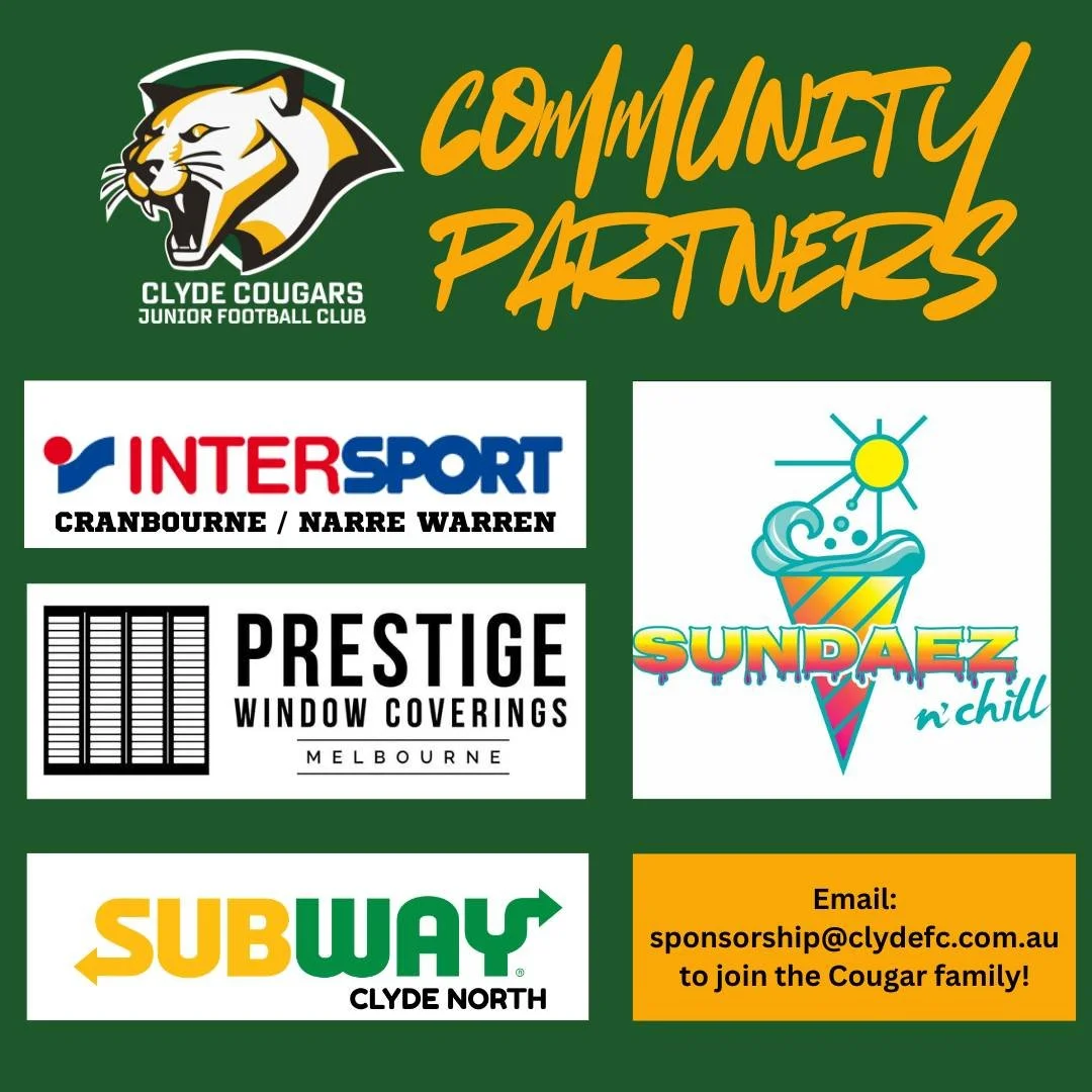 💚🖤 COMMUNITY SPONSOR APPRECIATION 🖤💚

It takes a village to run a grassroots footy club &mdash; and we&rsquo;re lucky to have some incredible Community Partners backing the Cougars in 2026 🙌

Make sure you send some love the following way:

🏠 P
