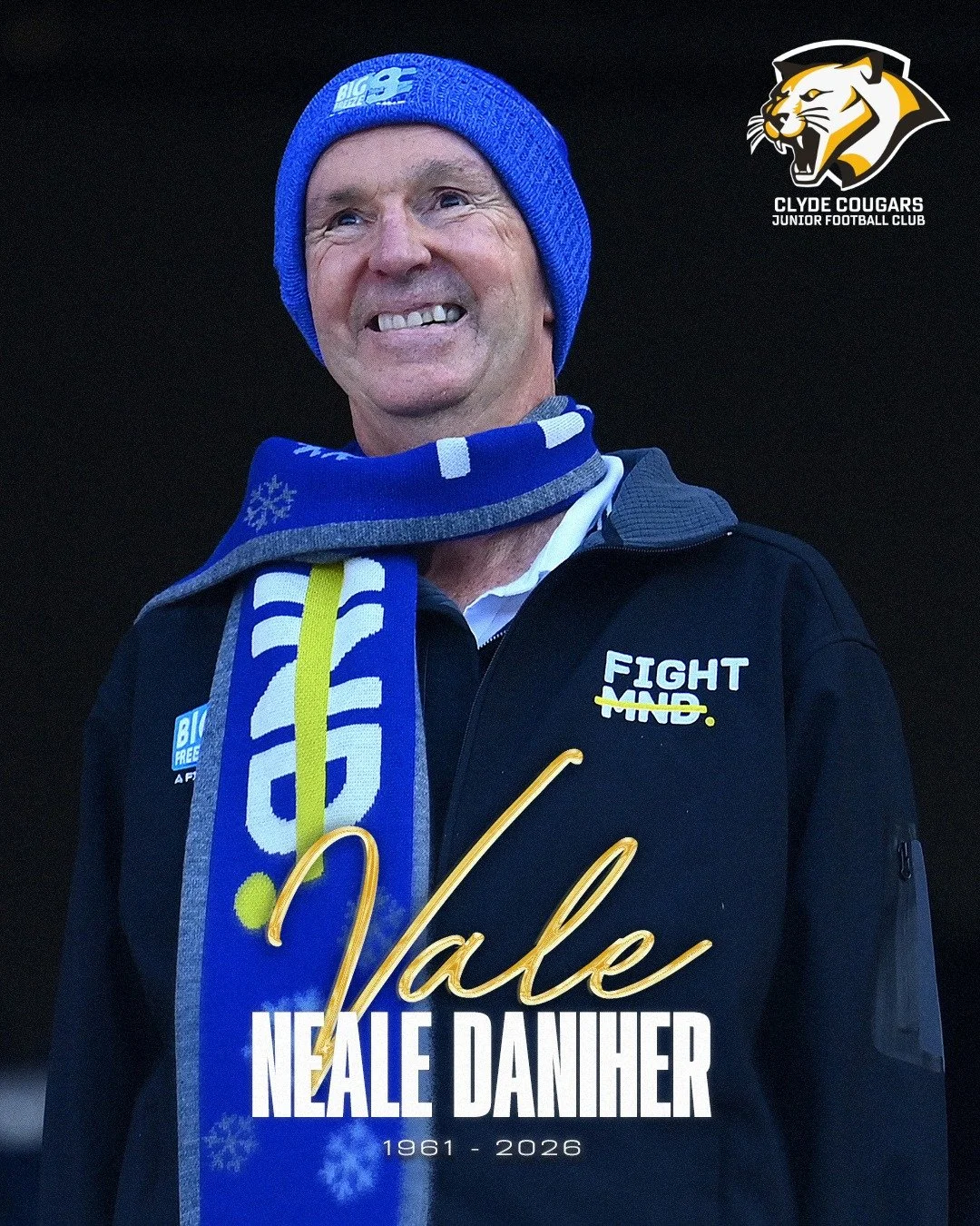 Vale Neale Daniher 💚💛

Today the football community lost one of its greatest people.

Neale Daniher was more than a champion of the game. He was a leader, a fighter, a coach, a campaigner, and an inspiration to so many Australians.

Through his bat