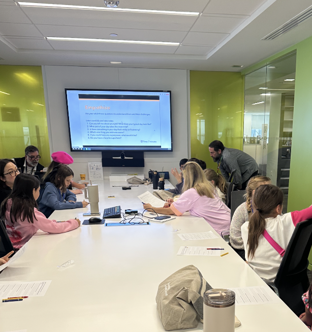 Teaching design thinking session and leading activity for Take your Child to work day