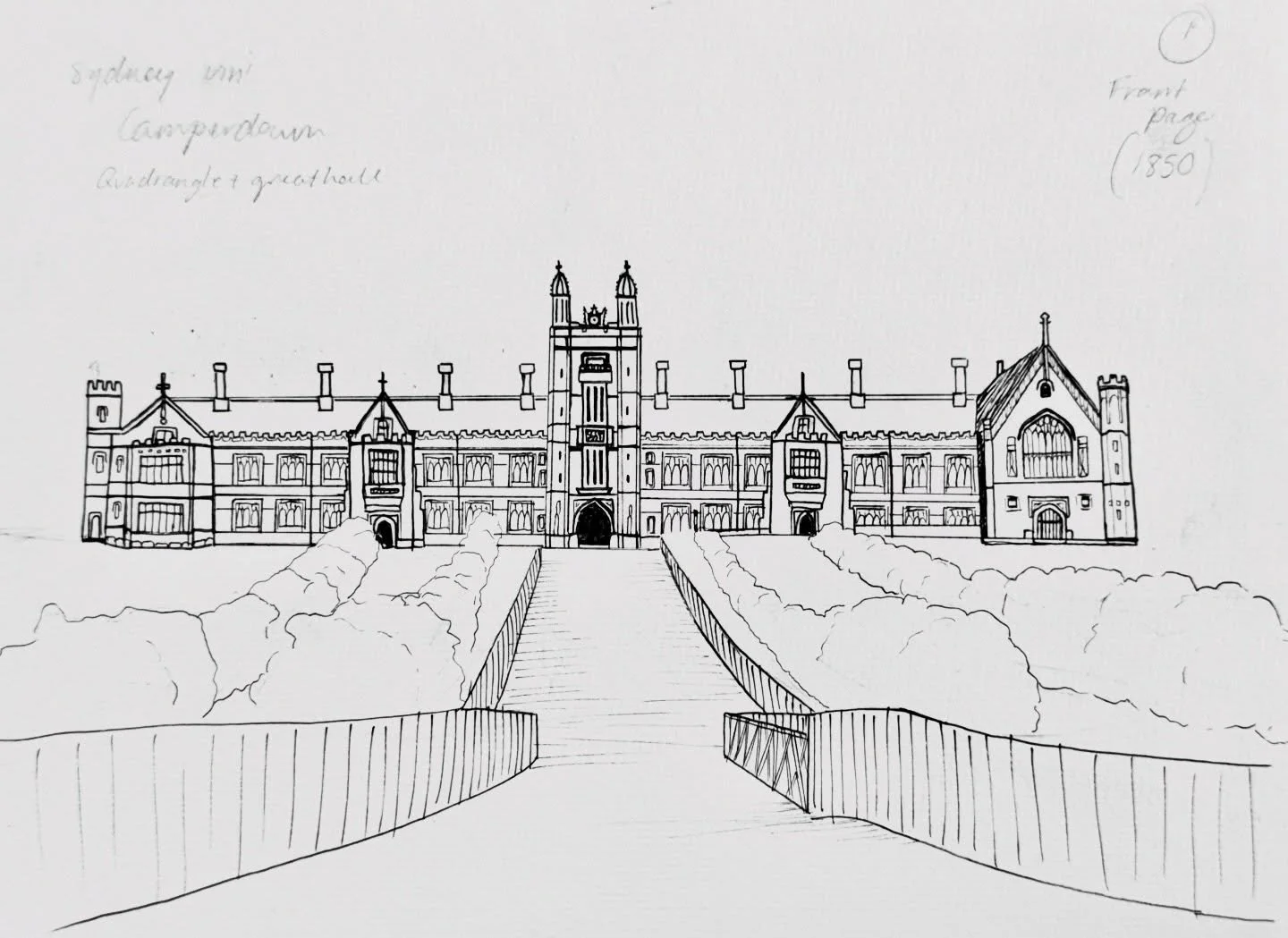 Old Sydney uni campus photo #sydneyuni #historical #sydney #oldsydney #drawing