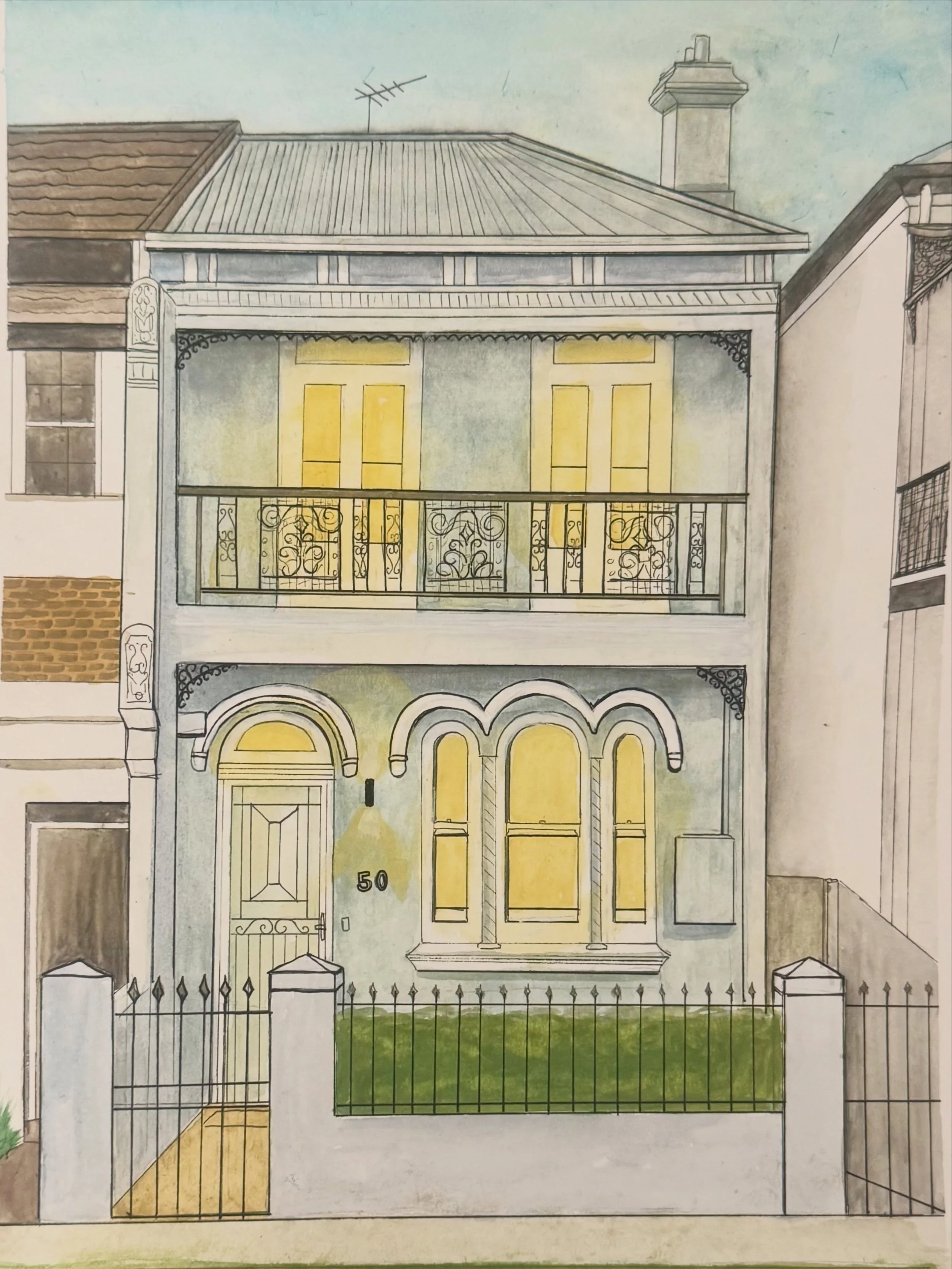 A3 Leichhardt terrace commission ✨☺️ 

#watercolour #houseportrait #commissions #house #terrace