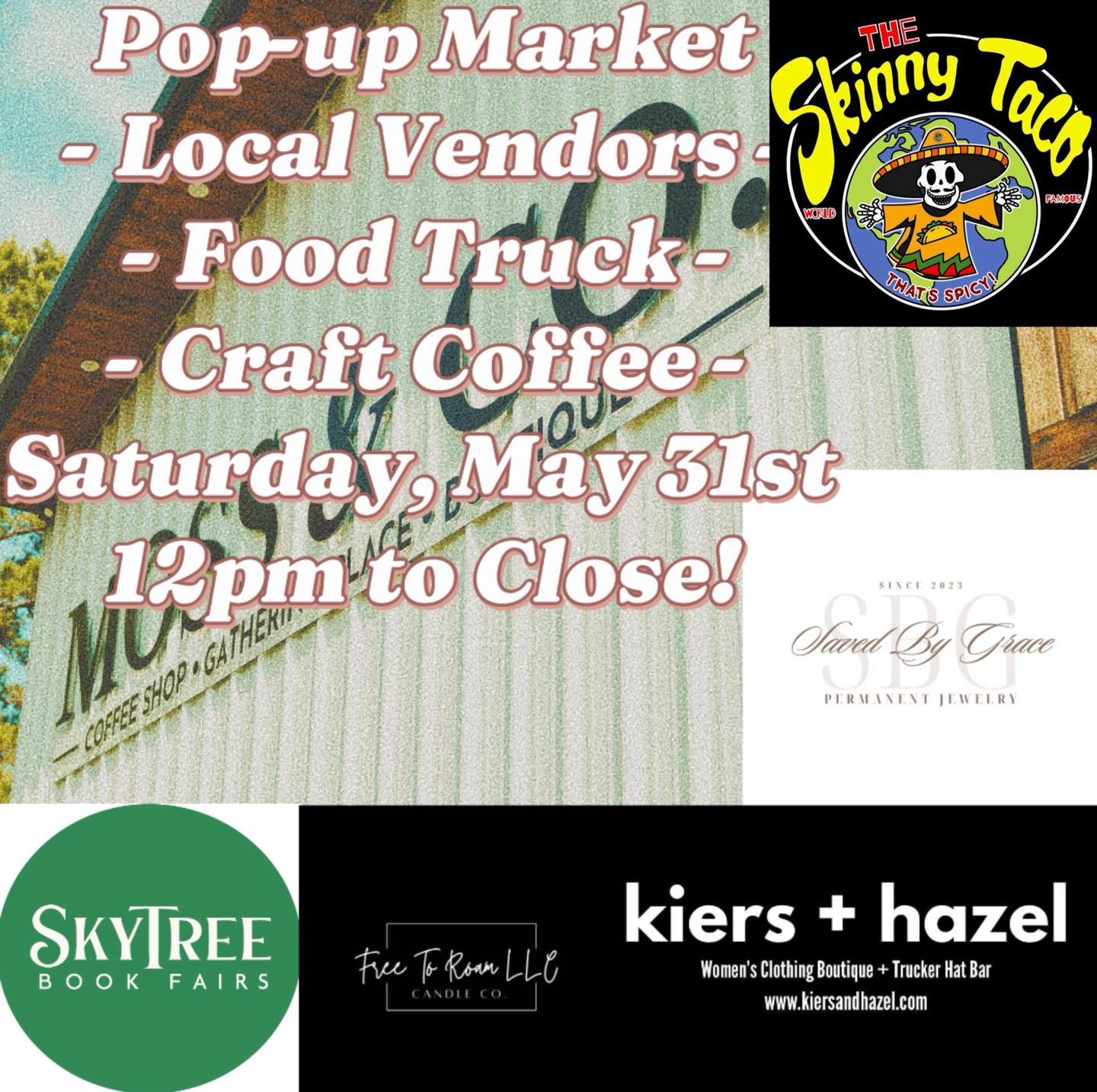 EVENT ANNOUNCEMENT!! This Saturday, May 31st we are hosting a pop-up market and food truck day! The Pop-ups and Food truck start at 12, but Moss and Co. is open from 8am-6pm!
We can’t wait to see all of you!
Moss and Co. Market
18876 FM 2854 R