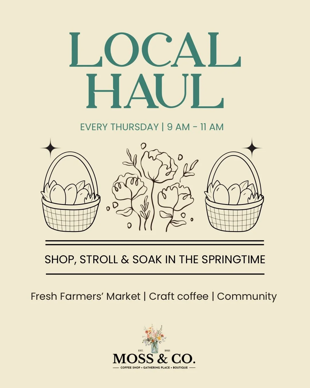 Your Thursday grocery run just got better🛒🌿 

Join us for Local Haul every Thursday from 9&ndash;11 AM. Shop fresh farmers&rsquo; market goods, stock up on local food, and grab a craft coffee while you stroll. 

Slow mornings, fresh food, and suppo