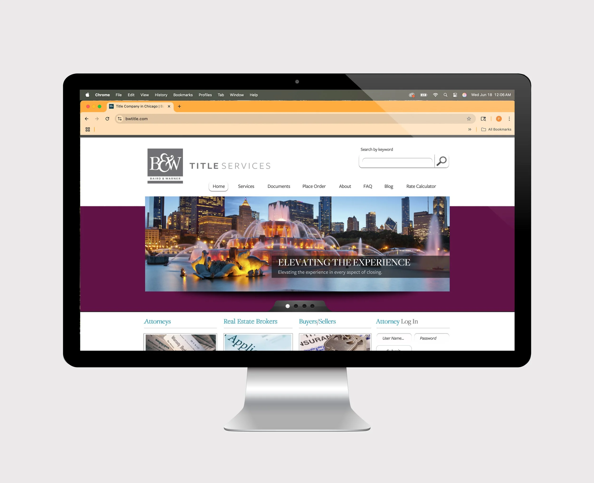 Website design for Baird & Warner Title Services