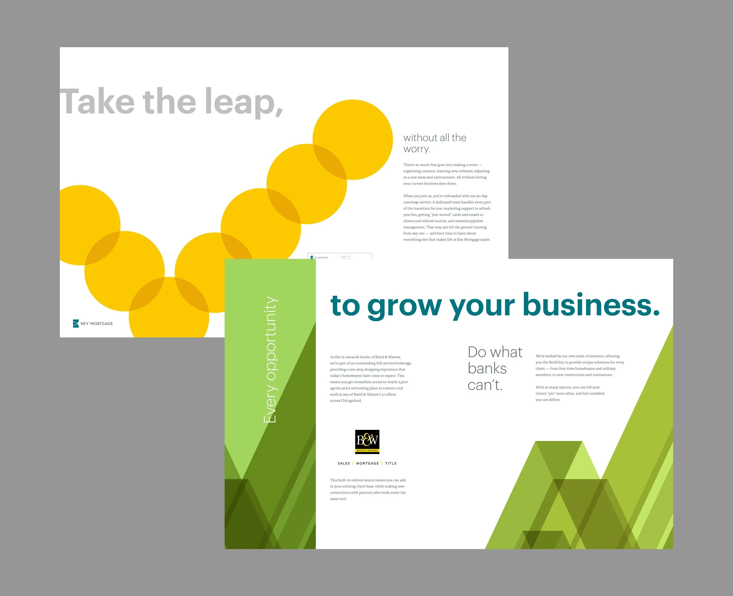 Inside spreads for recruiting brochure