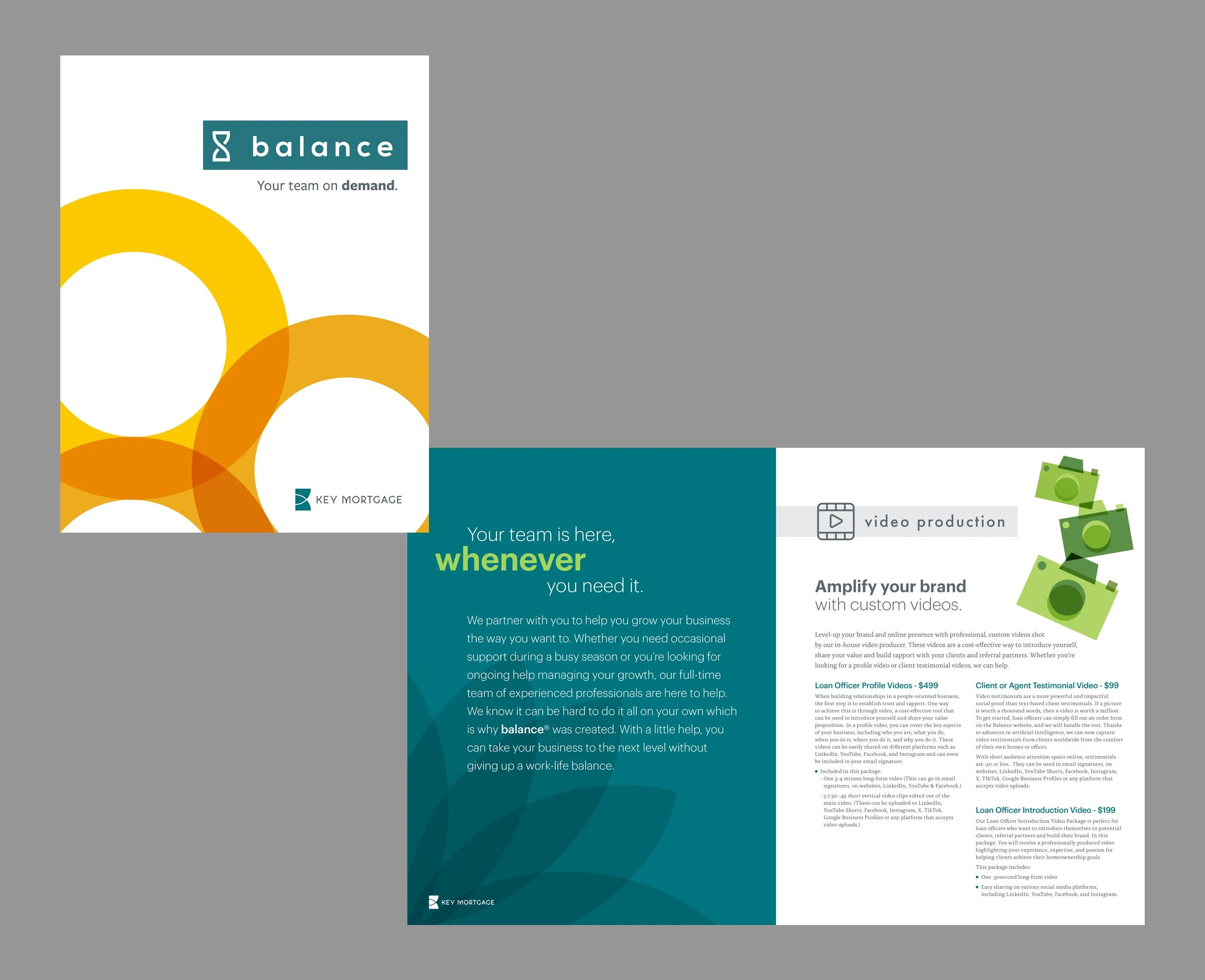 Brochure cover and spread for internal Key Mortgage Balance program