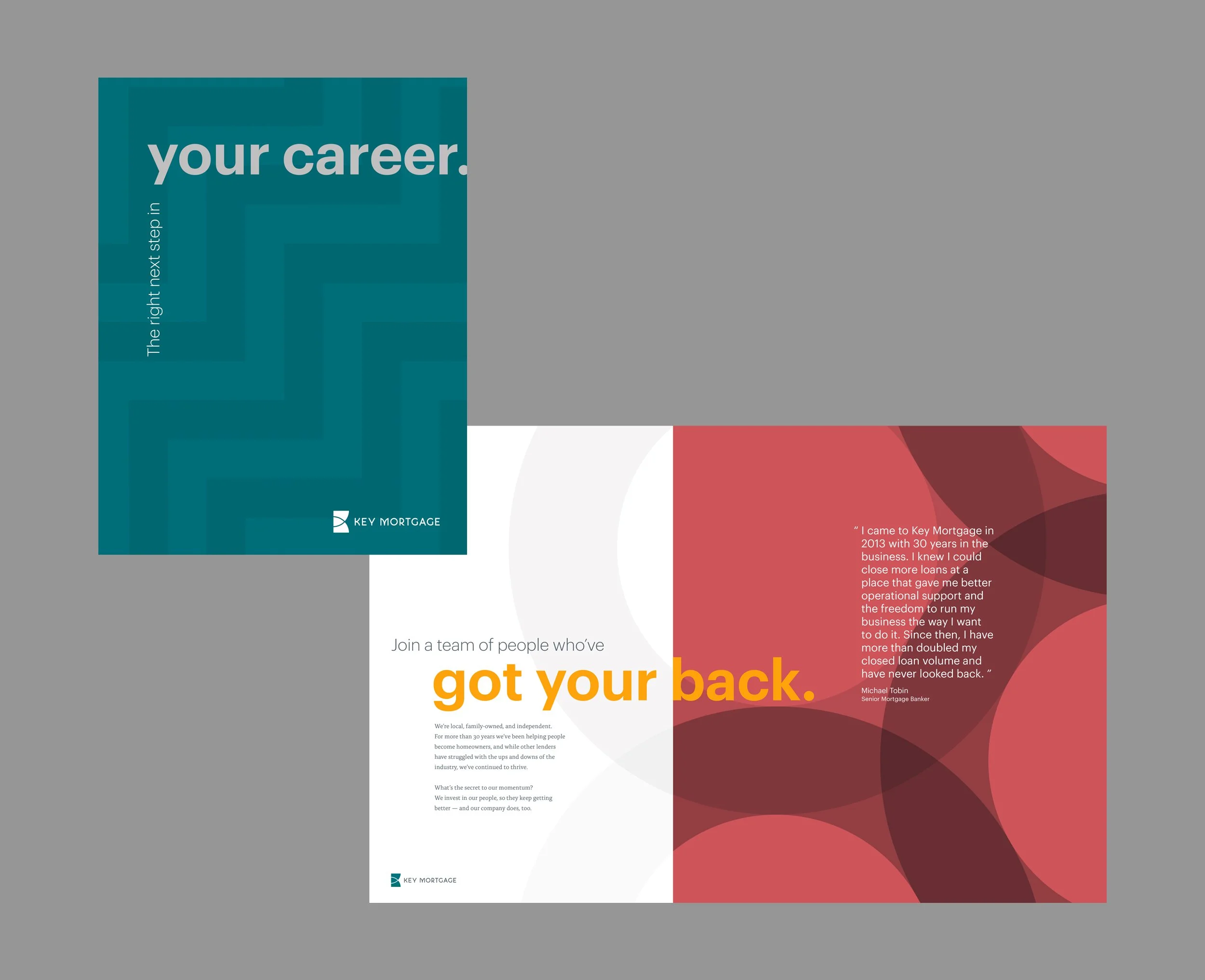 Cover and spread for recruiting brochure