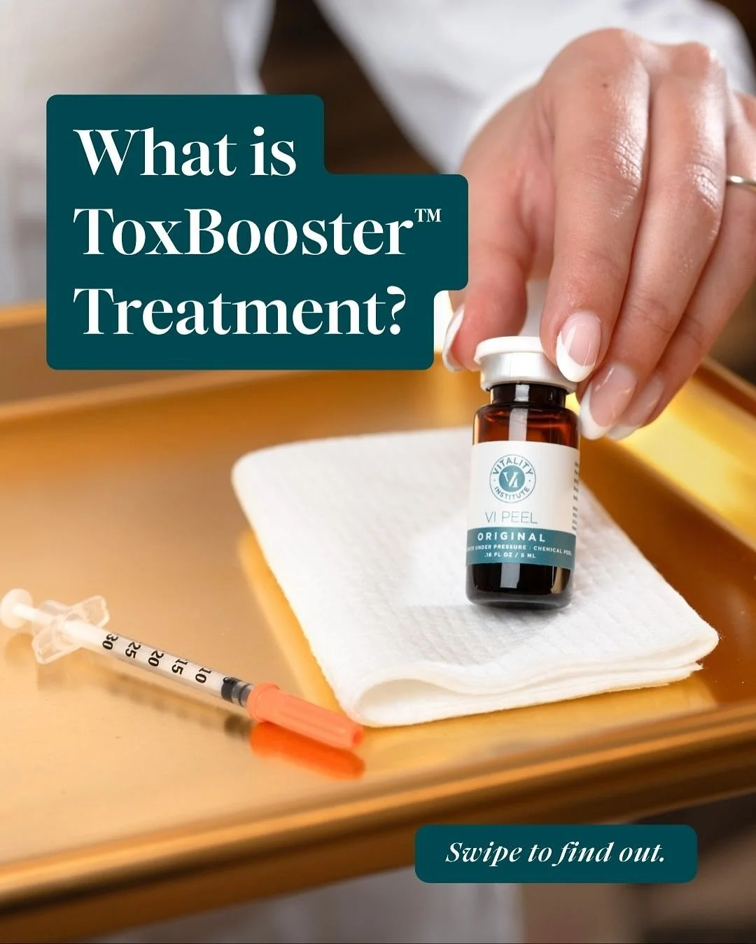One Appointment. Superior Results. ToxBooster combines VI Peel treatment with neurotoxin for double the power-Stimulates Collagen, corrects hyperpigmentation and sun damage while smoothing fine lines and wrinkles in one visit! Why choose 1 when you c