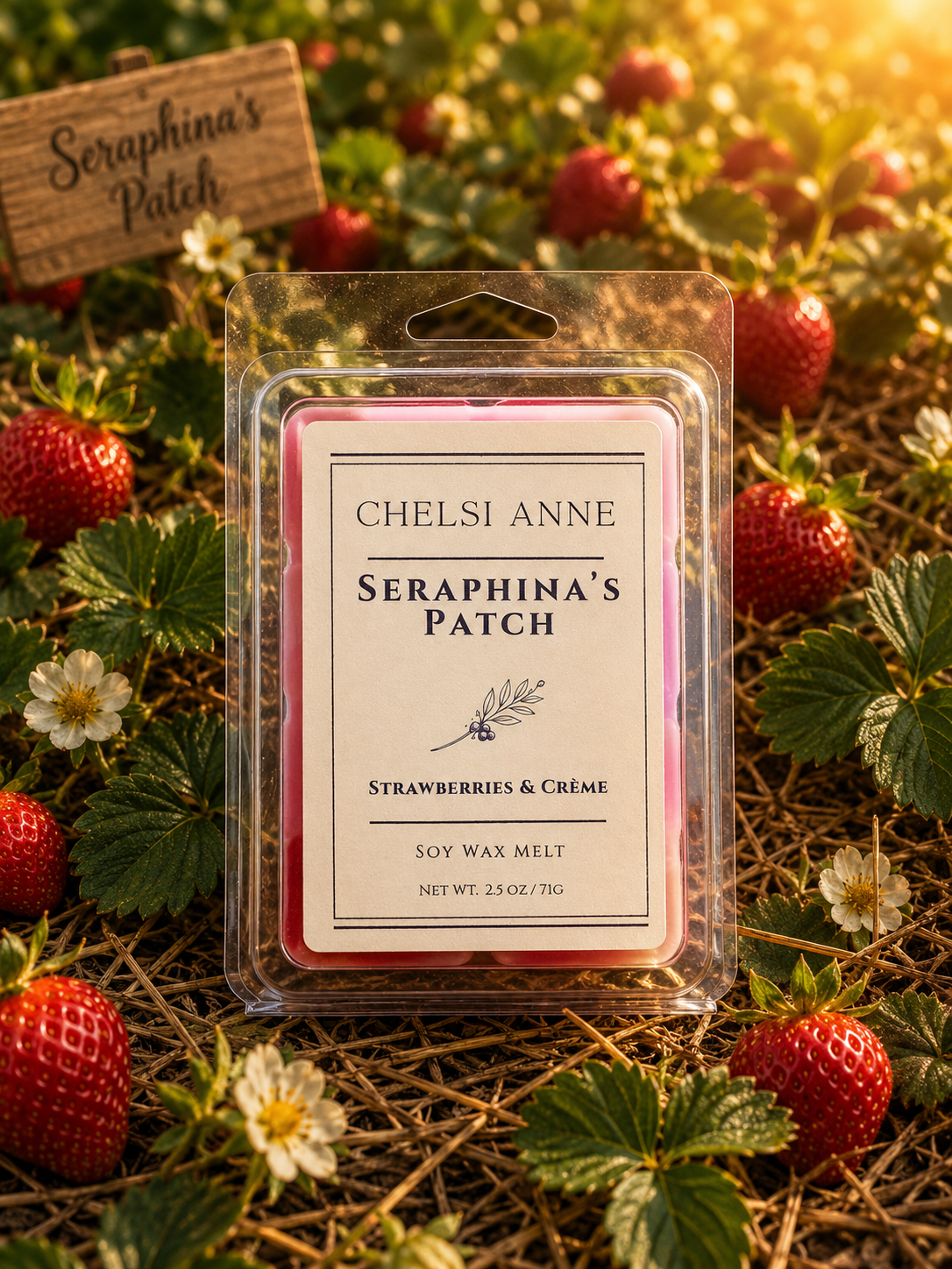 Seraphina's Patch Strawberries and Creme Soy Wax Melt Chelsi Anne