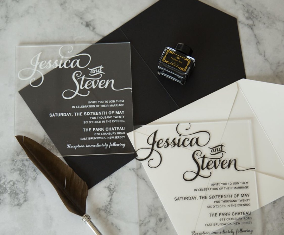 Acrylic wedding invitation event