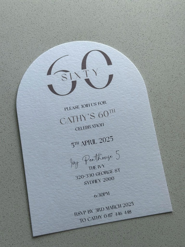 Arch wedding invitation sydney wedding texture paper