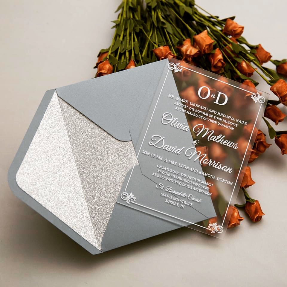 Acrylic wedding invitation