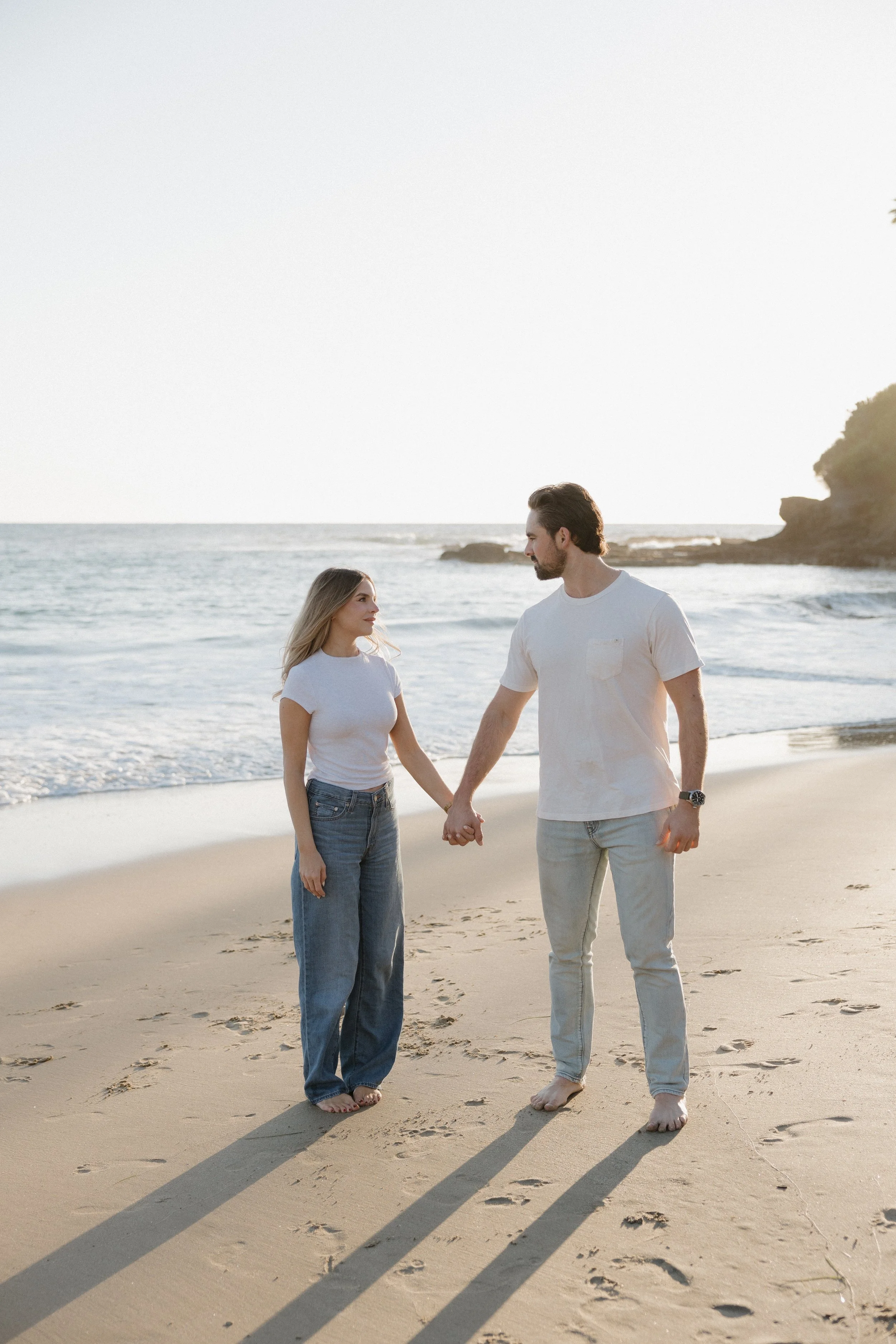 orange county beach engagement photos
