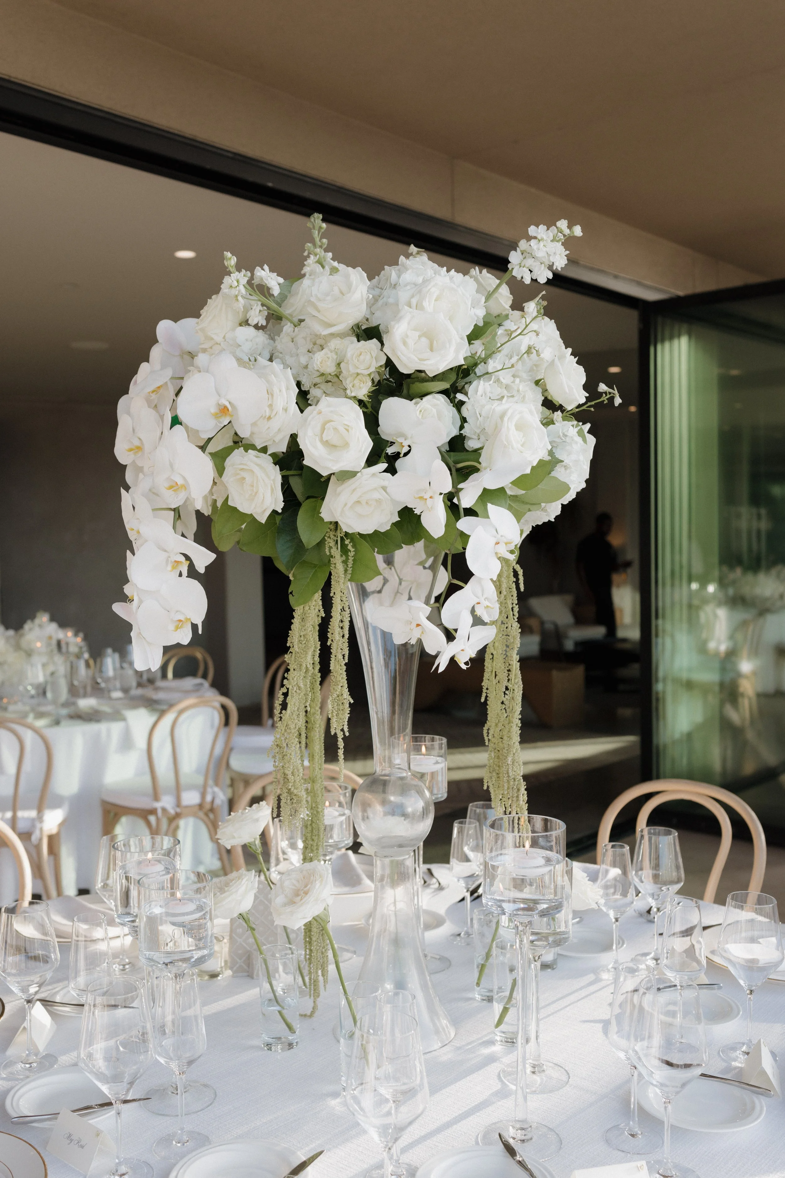 Reception Florals at Alila Marea Wedding in Encintas, California