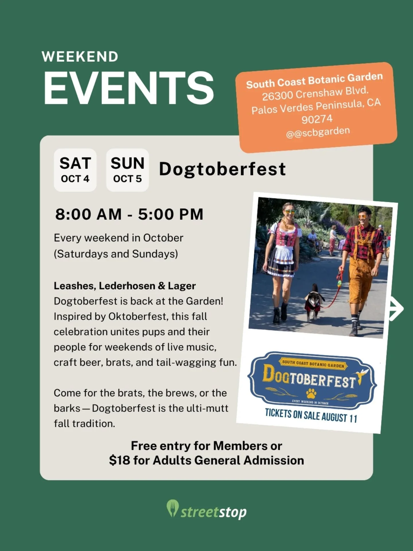 Got weekend plans? You do now.

From chocolate tastings to hot wings and MINI giveaways&mdash;check out the best popups and food fests happening Oct 4&ndash;5 in LA.

Dogtoberfest (Saturday &amp; Sunday)
@scbgarden

Hot Wings Trackside (Saturday)
@sm