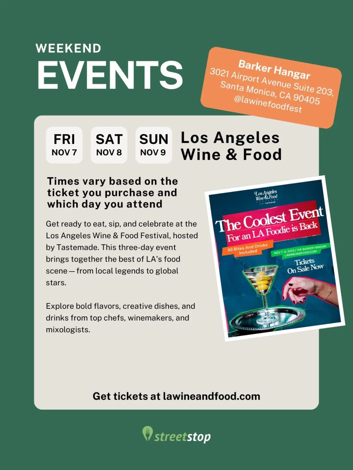 Weekend plans, sorted.
From lantern festivals to food fests, we&rsquo;ve rounded up the best things to eat, see, and do around LA this weekend:

Los Angeles Wine &amp; Food Festival @lawinefoodfest
Big flavors, bold chefs, and lots to sip in Santa Mo