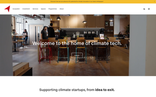 Sustainability Ventures – skjermbilde av nettsiden