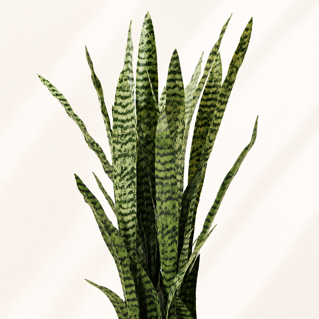 Artificial snake plant with realistic tall green leaves for modern indoor decoration