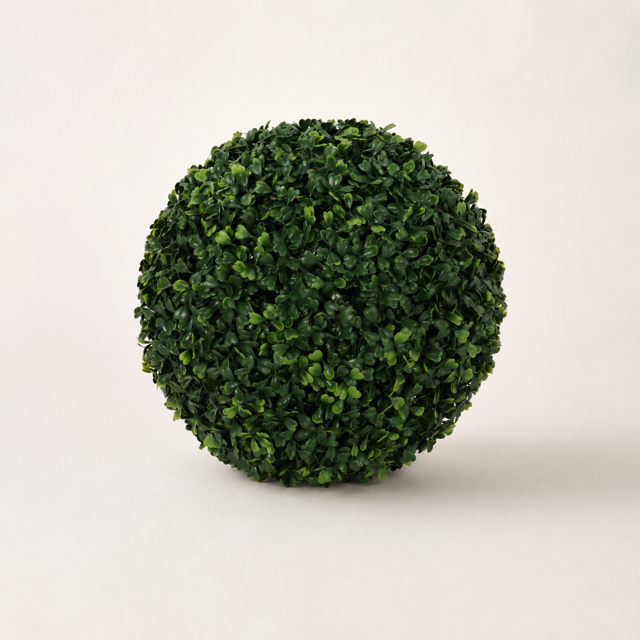 Artificial tea boxwood ball with dense realistic green foliage for indoor and outdoor décor