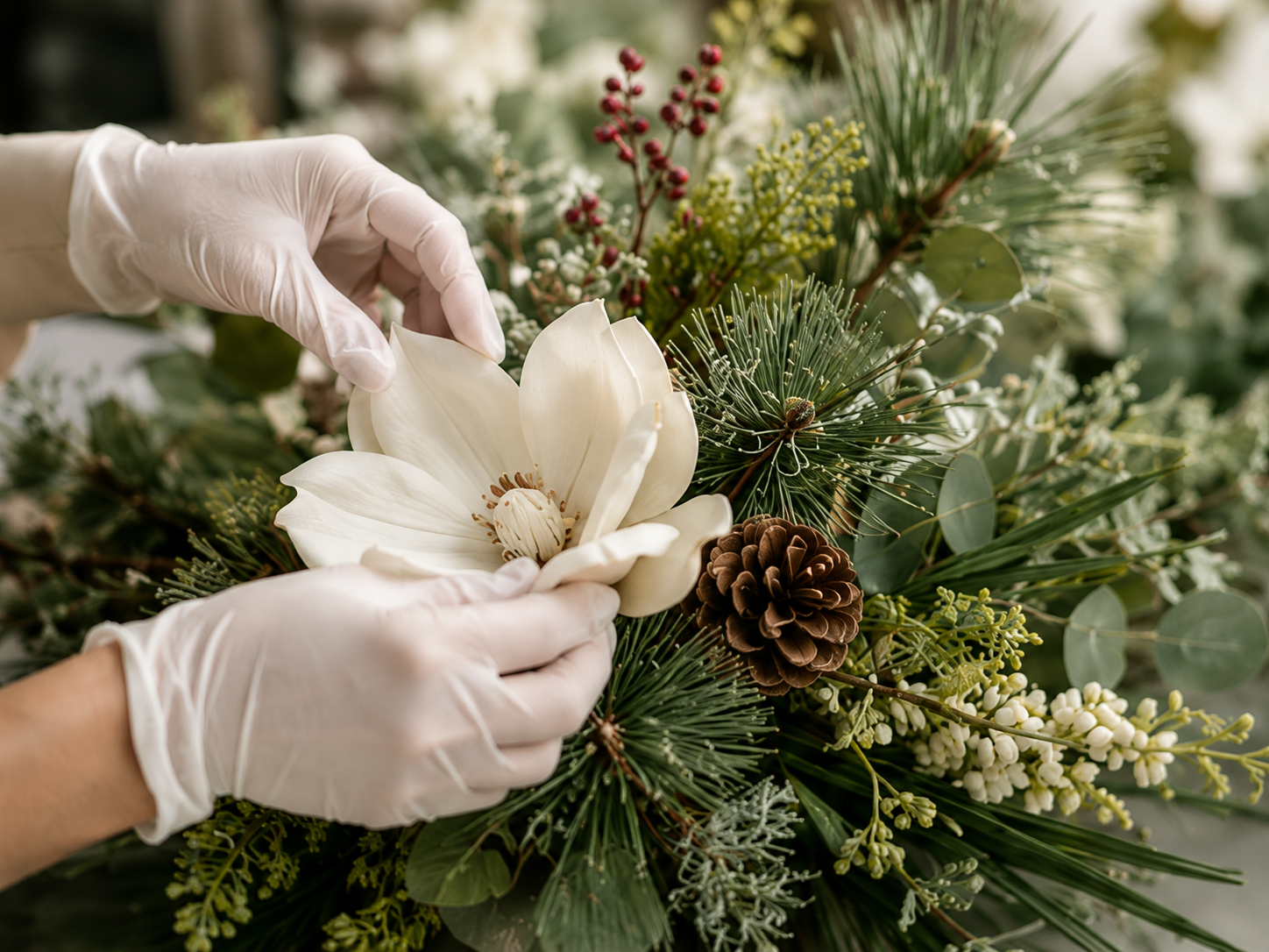 Quality control inspection process at artificial flower manufacturing facility