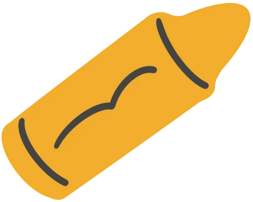 Illustration of a yellow crayon with a black tip.