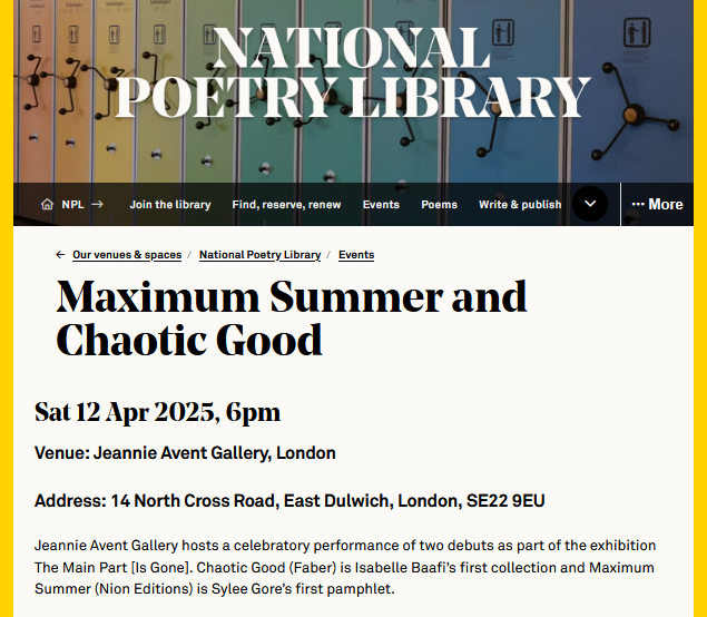Maximum Summer Chaotic Good National Poetry Library event.png