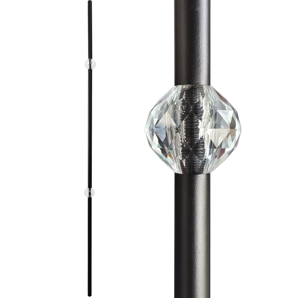 5/8" DOUBLE CRYSTAL KNUCKLE ROUND BALUSTER