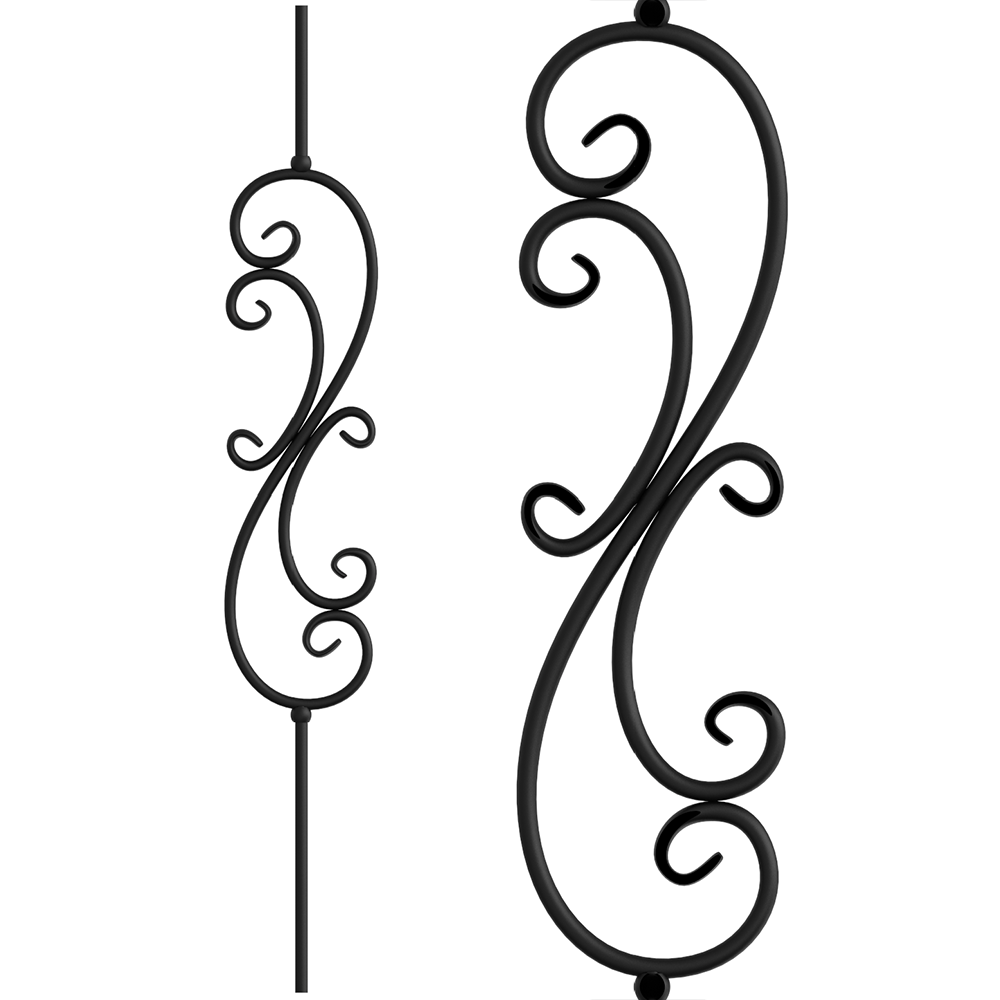 9/16" S-SCROLL ROUND BALUSTER