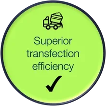 BubbleFect benefit badge: Superior transfection efficiency