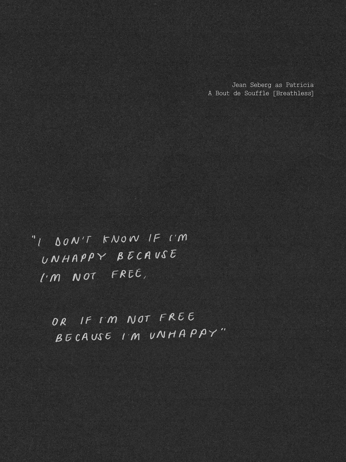 I rewatched Breathless last night, and this quote really stood out to me.

It&rsquo;s so easy to get trapped in the loop&hellip; if you feel you have neither, chase one and the other will follow. 

#aboutdesouffle #jeanlucgodard #nouvellevague #jeans
